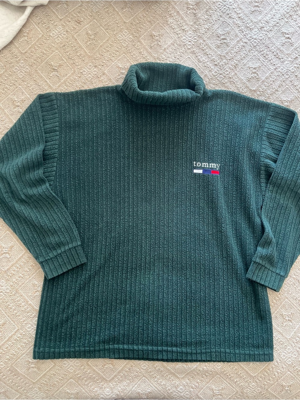 Vintage Tommy Hilfiger Green Turtleneck Sweater Size M
